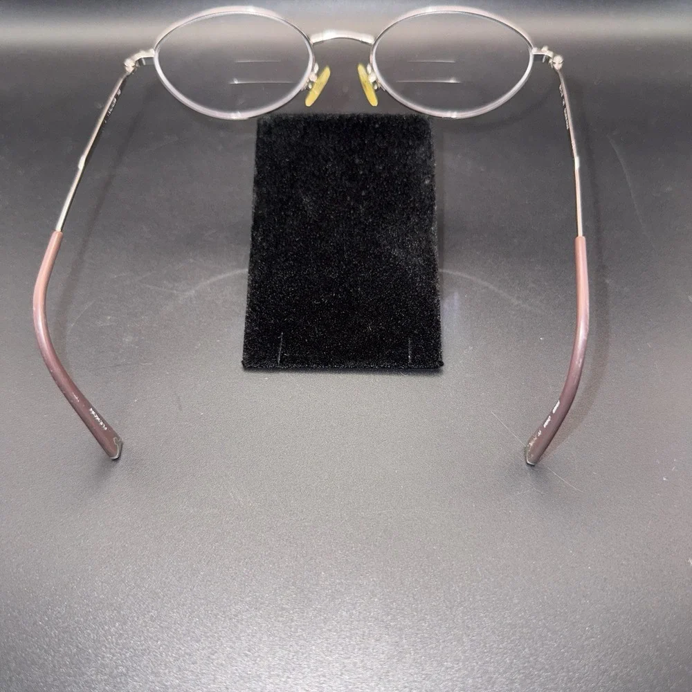 Vintage Flexon Oval Eyeglass FRAMES ONLY Silver Rose Ornate Temples 50-18-140